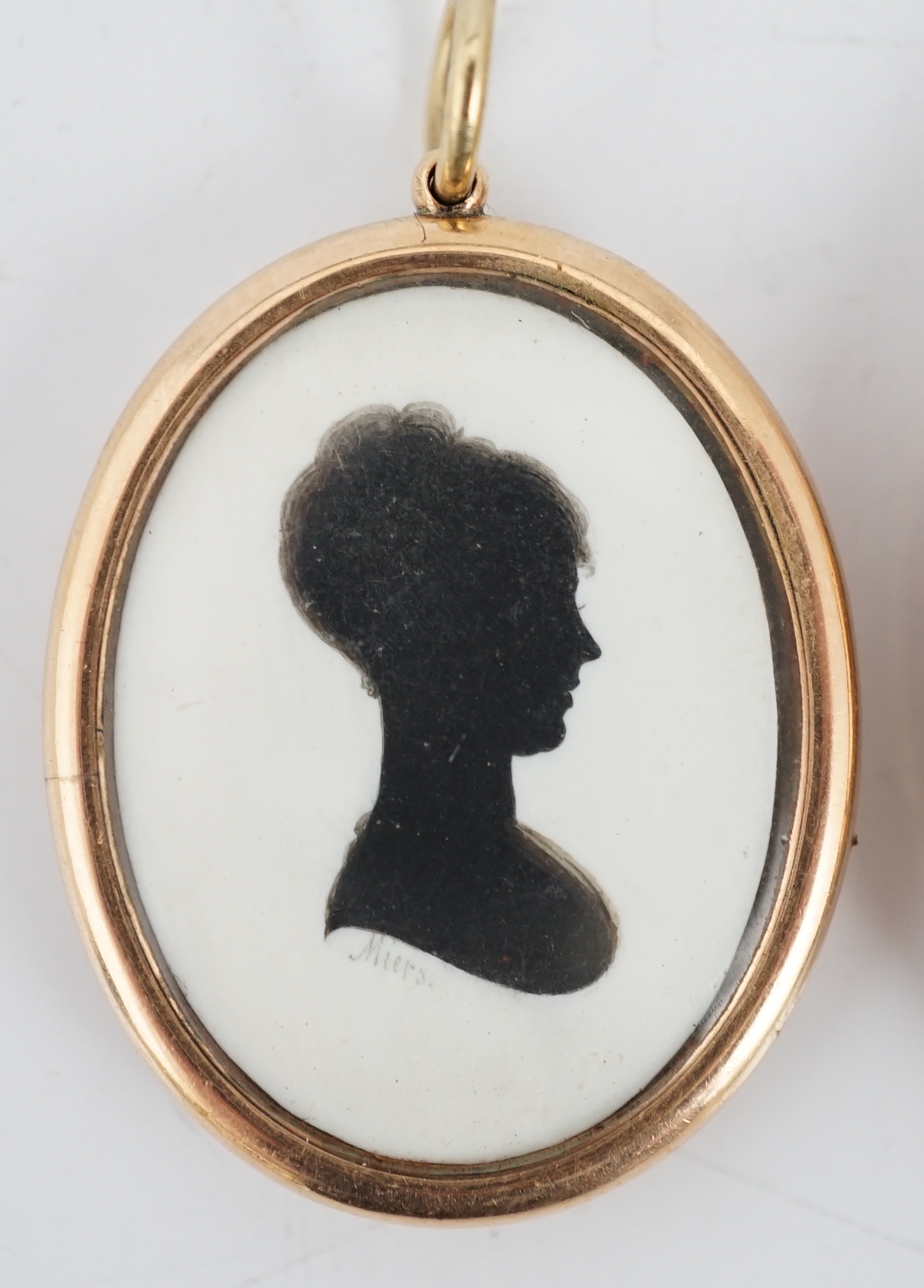 John Miers (1756-1821), Silhouettes of a lady and gentleman, painted plaster
